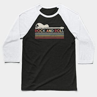 Rock and Roll Guitar Baseball T-Shirt